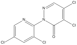 Molecular Structure of 89570-69-4 (3(2H)-Pyridazinone, 4,5-dichloro-2-(3,5-dichloro-2-pyridinyl)-)